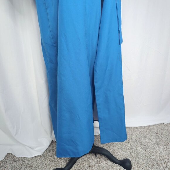 Vintage Kimono Yukata Japanese Small Medium Blue Floral - Picture 4 of 13